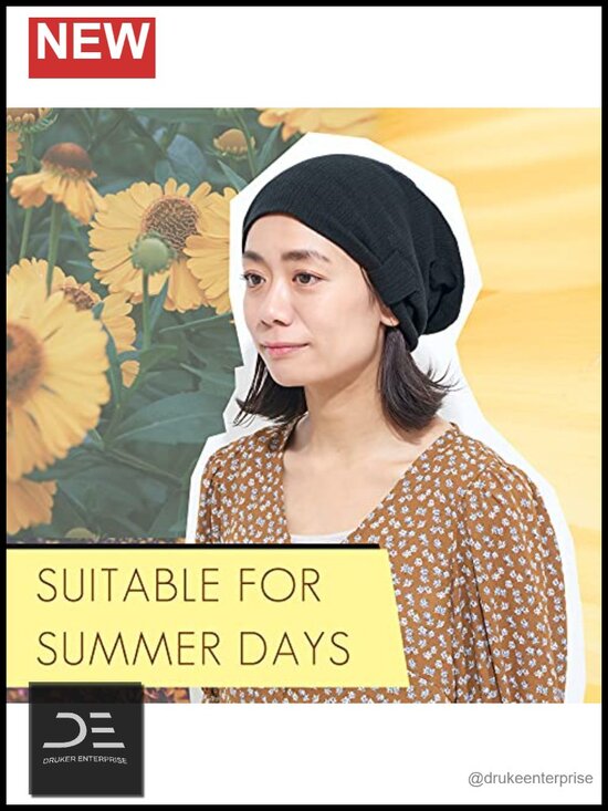 Slouchy Cotton Beanie Hat - Unisex Chemo Cap Soft Stretch main image 2